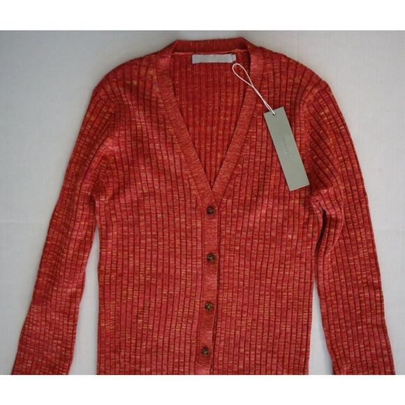 One Grey Day 50OGD811 Women's Sz M Red L/S Ribbed Button Down Sweater Dress - Picture 5 of 6